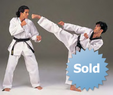 Matsuru 0123 Taekwondo pak V-hals wit
