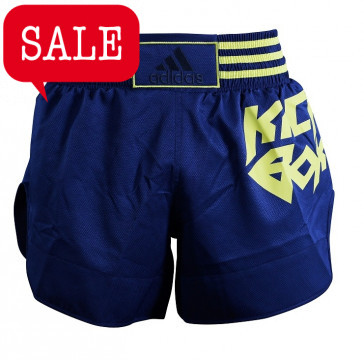 adidas Thai- en Kickboksshort Micro Diamond Geel/Blauw -L