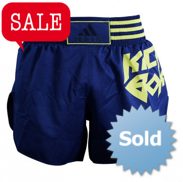adidas Thai- en Kickboksshort Micro Diamond Geel/Blauw -M